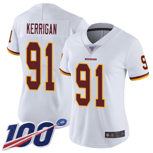 Washington Redskins Limited White Women Ryan Kerrigan Road Jersey NFL Football #91 100th Season